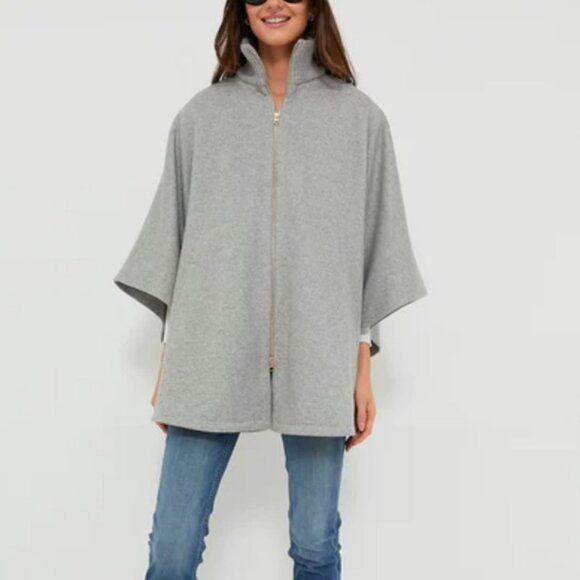 Tuckernuck Grey Wool Blend Full Zip Huntington Poncho Jacket Size OS - Picture 1 of 16